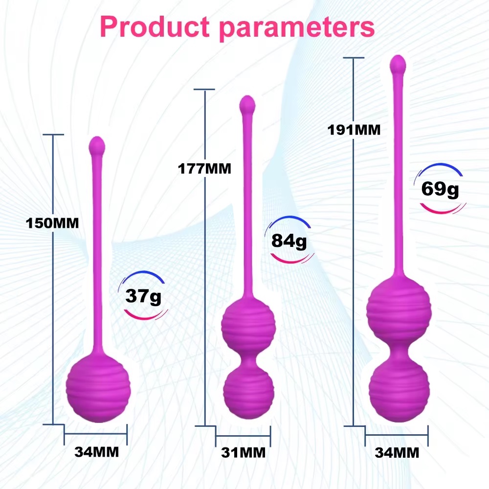 Carmine 3 Farklı Boyutta ve Ağırlıkta Lüks Kegel Egzersizi Topları