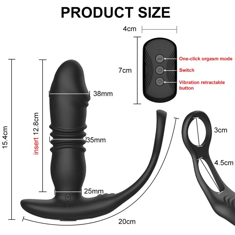 Carmine Wireless Kumandalı Git Gel Yapabilen Penis Halkası Anal Vibratör