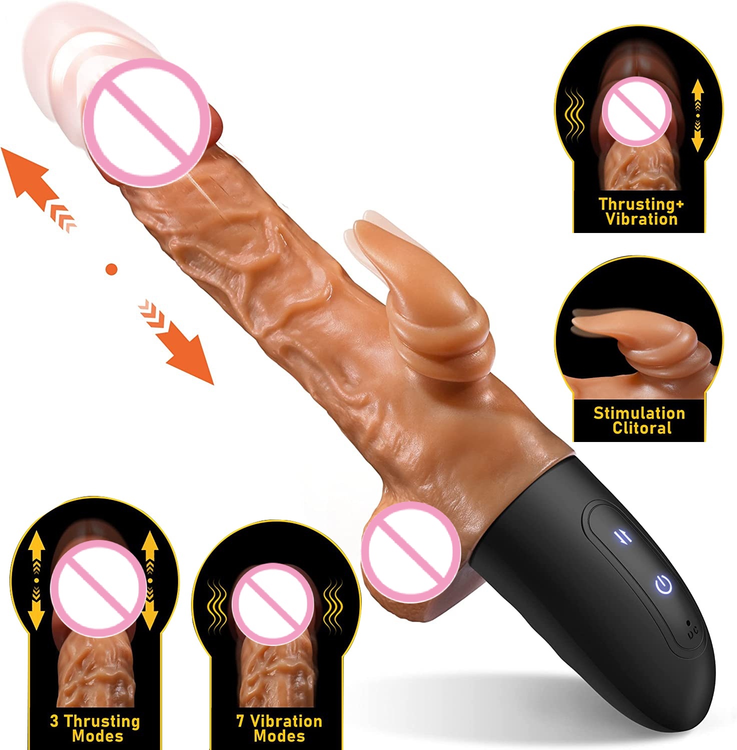 Carmine G-Bölgesi ve Klitoral Titreşimli Git Gel Yapabilen Realistik Dildo Vibratör